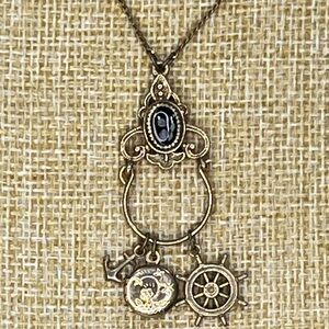 1928 Gold and Black Victorian-Inspired Necklace